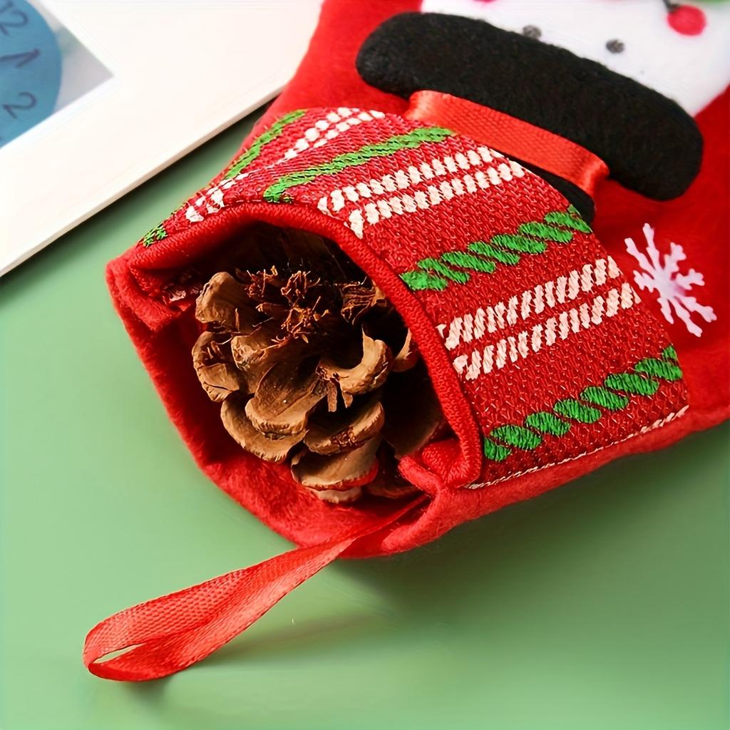 1/4pcs-Merry Christmas Socks Christmas Tree Ornaments Sack Xmas Gift Candy Bag Cute Fabrics with Multiple Styles