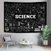 Tapices de Ciencia Decoración de Aula de Ciencia Pósters, Tapices Blanco y Negro Fórmulas Educativas, Maestro Estudiantes Escuela Educativo