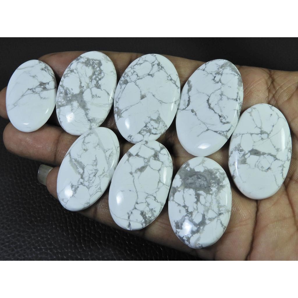 364Cts. Natural Howlite Oval Shape Cabachon Loose Gemstone 08 Pcs Lot C-2559