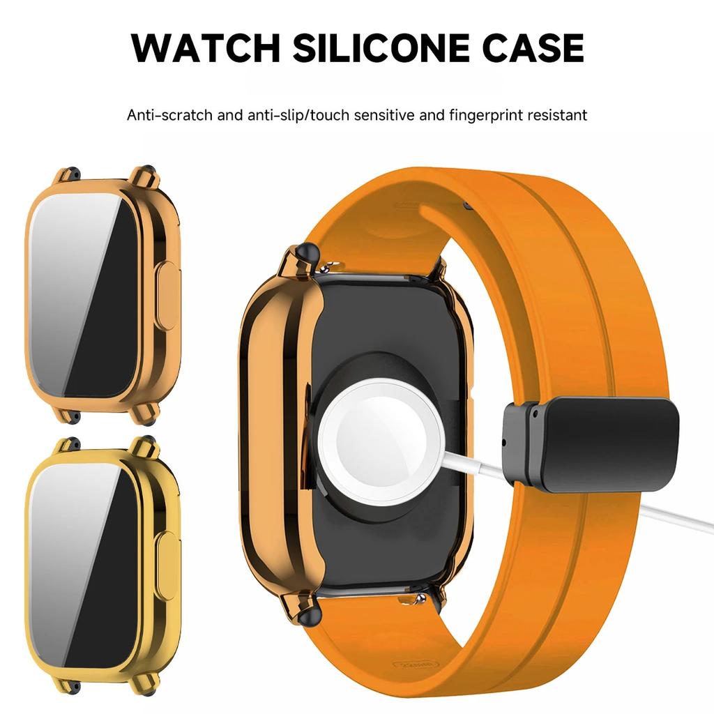 Magnetisches Silikonarmband + Hülle für Xiaomi Redmi Watch 5 Active Lite Smartwatch Armband und Hülle für Redmi Watch 5 Active Lite