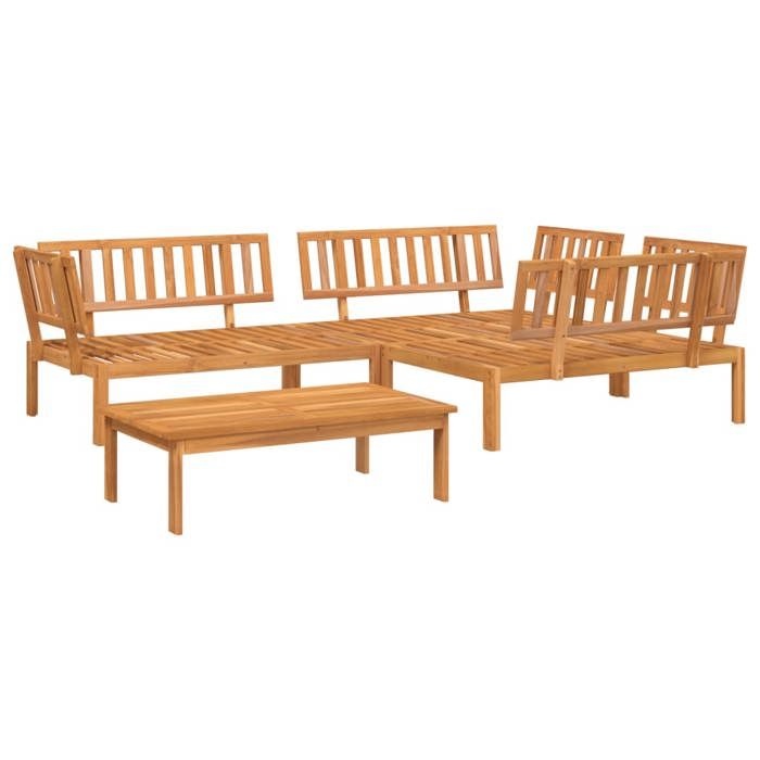 VidaXL Salon palette de jardin 4 pcs bois d'acacia massif, ensemble de canapés de jardin, canapé de jardin, canapé 3209434