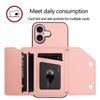 For iPhone 16 Case Card Holder Kickstand Skin-Touch Phone Cover with Wrist Strap