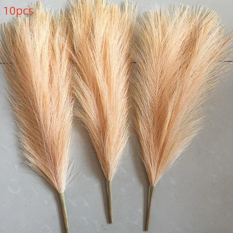 

10 шт. искусственная пышная трава помпасные ветки поддельные пушистые стебли растения ваза наполнитель для дома бохо декор цветочная композиция