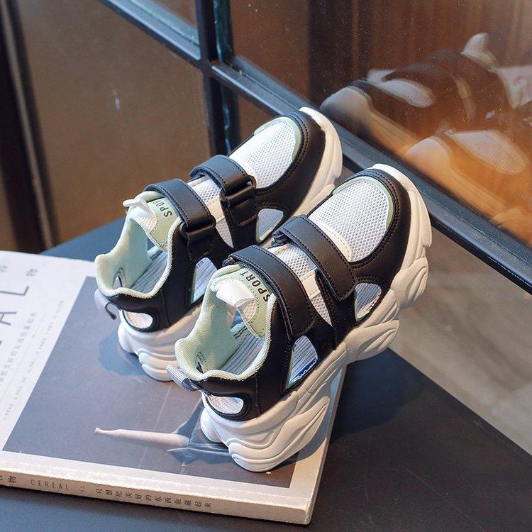 

Girls sandals 2025 spring and summer new net breathable lightweight sports shoes children s white shoes medium and large children s beach shoes 37 чёрный