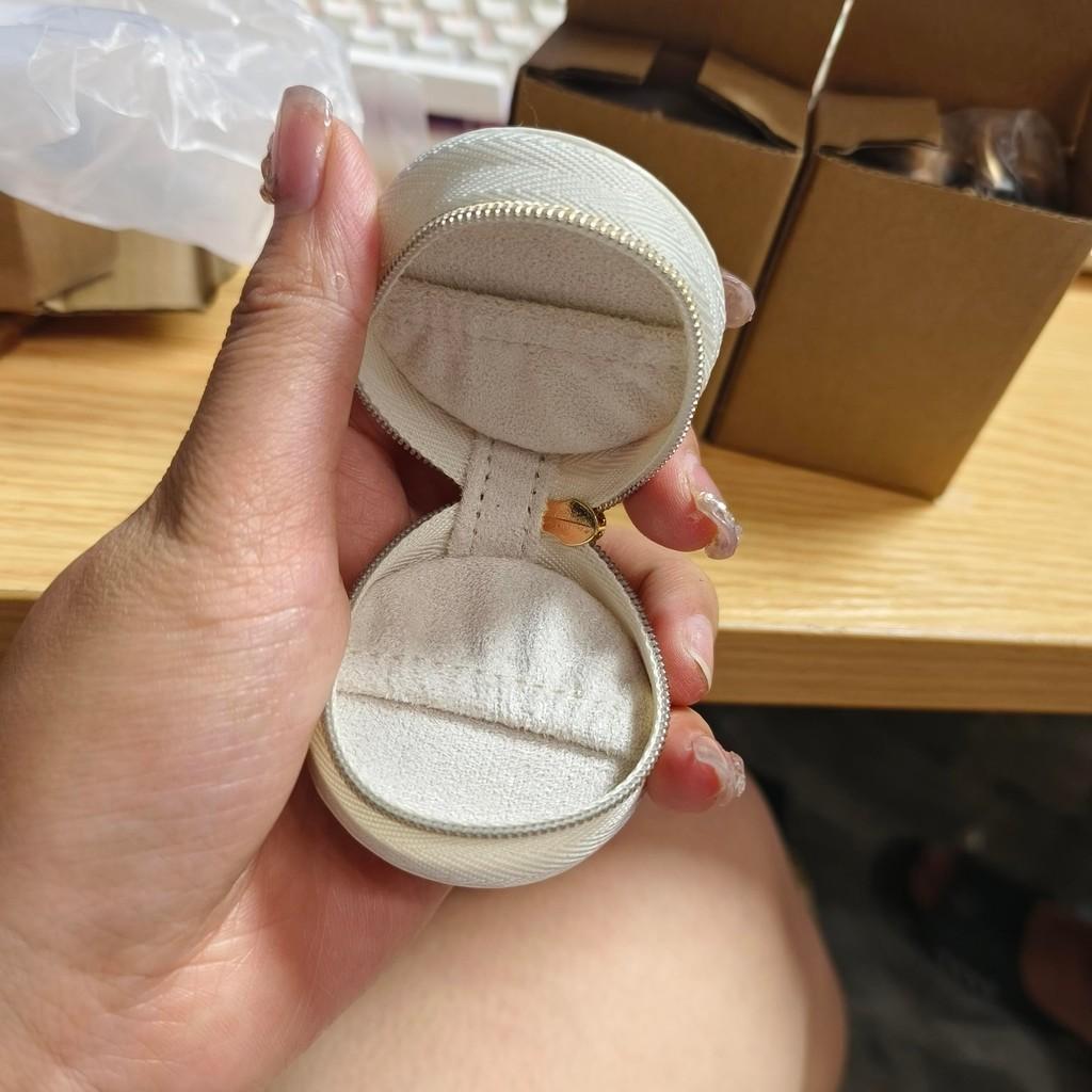 Mini Jewelry Storage Box Portable Travel Zipper PU Multi-Layer Earring Necklace Storage Case Ring Organizer Jewelry Display Case