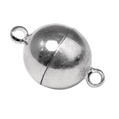 Magnetic Clasp, Extra Strong, Silver-plated, 14 Mm, 1 Piece