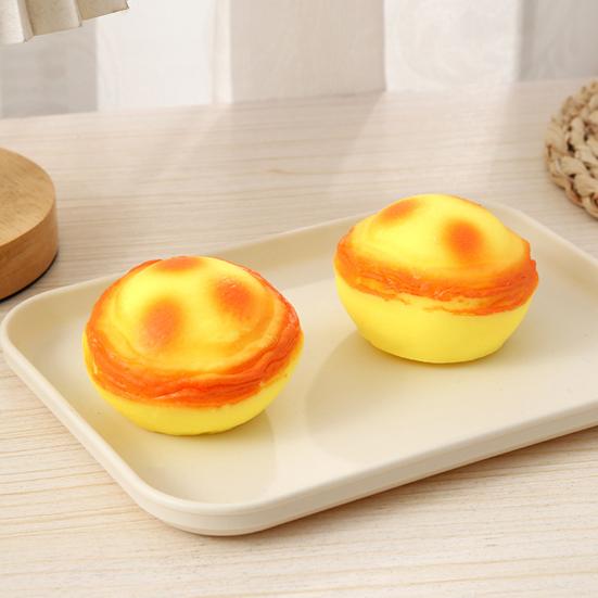Simulation Egg Tart Squeeze Toy Slow Rising Egg Tart Stress Ball Toy Decompression Realistic Food Fidget Sensory Toy