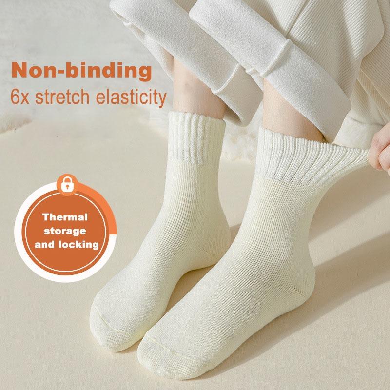 Womens Winter Warm Socks Thicken Thermal Socks Wool Cashmere Socks Snow Sweet Soft Cotton Knitted Room Floor Sleep Socks