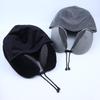 Memory Foam Travel Neck Pillow Soft Hooded Design Adjustable Strap Washable Cover for Flight Camping Nap