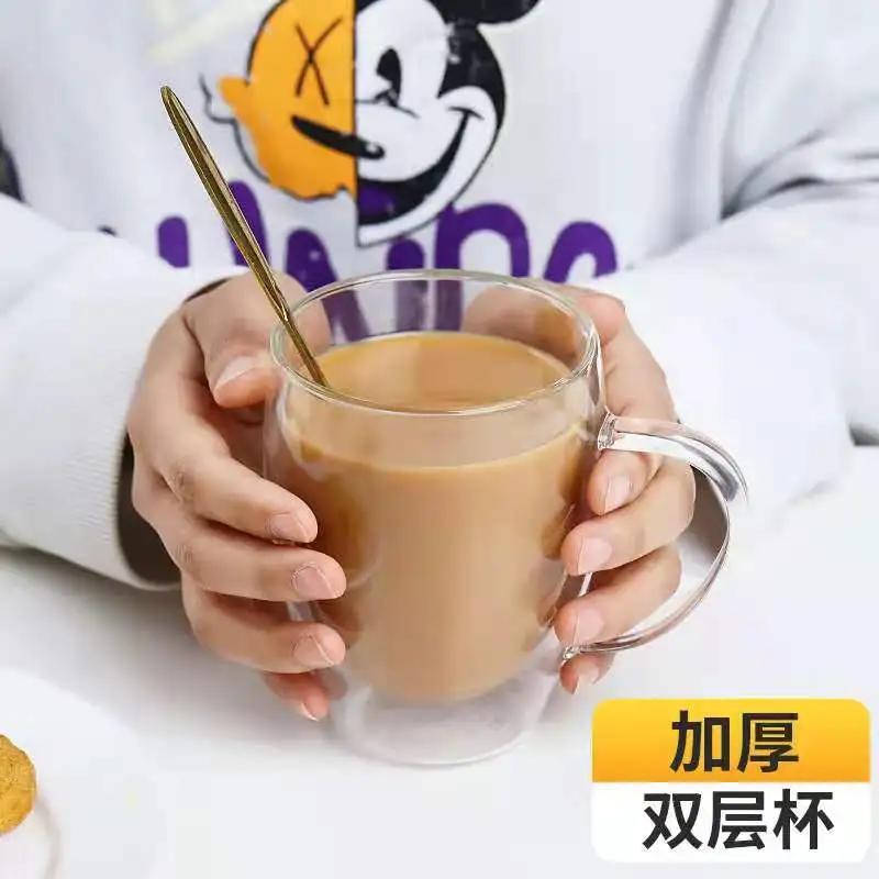 High-grade Double-layer Insulated Glass Cup Coffee Tea Drink Water Beer Creative Transparent Mug Gift Household Office Use Sets