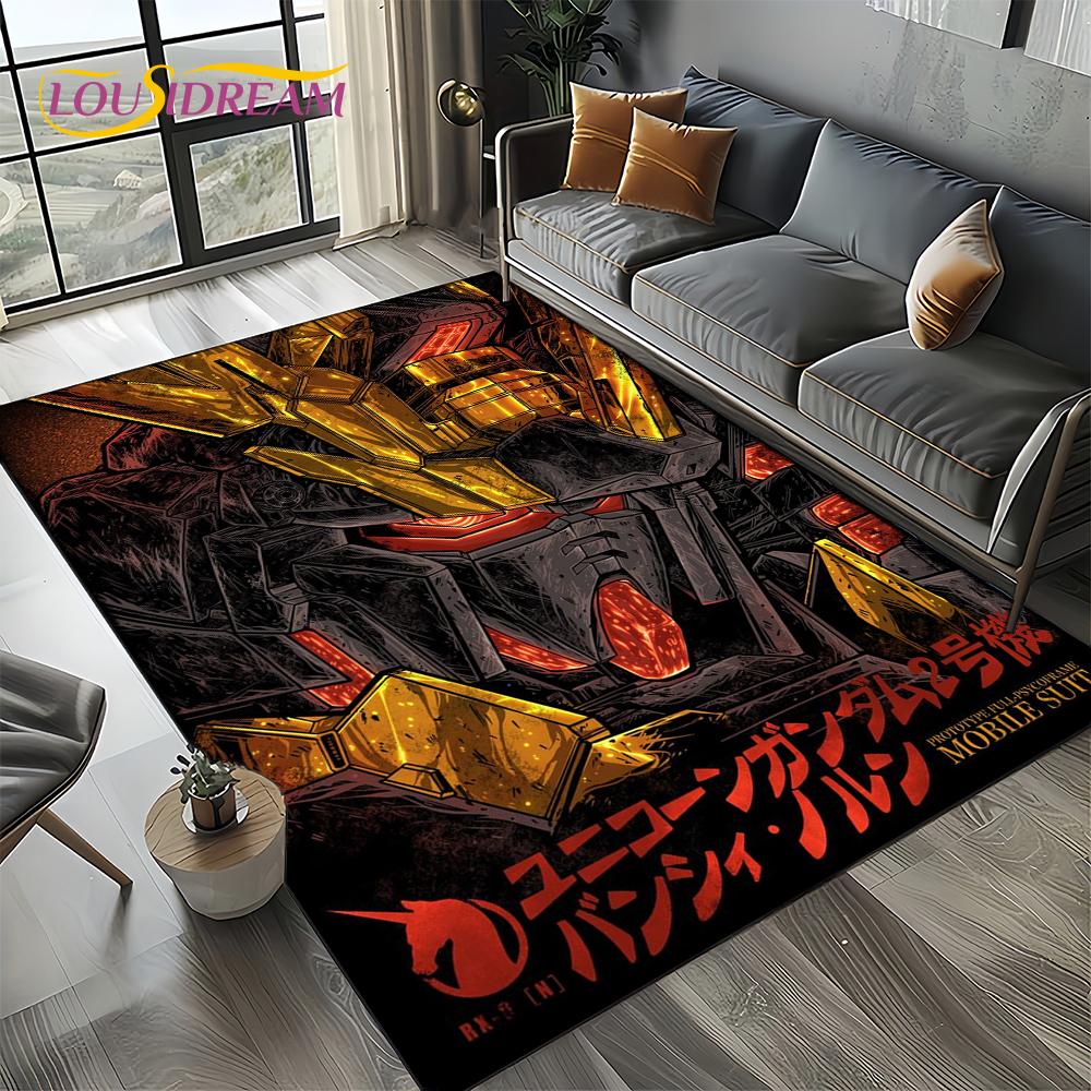 Nový kreslený robot Gundam dárek koberec kobereček do ložnice obývacího pokoje domova dekorace pohovky, dětská hrací dekorace podložka na podlahu