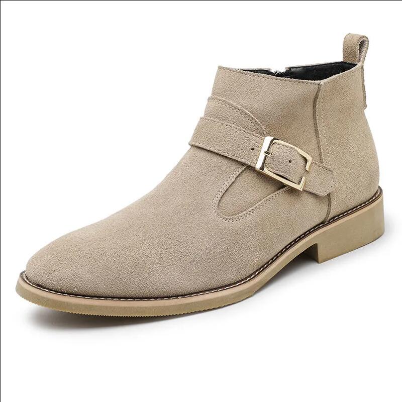 Fashion Korean style mens leisure chelsea boots tide cow suede leather shoes cowboy autumn winter boot handsome ankle botas hombre mans