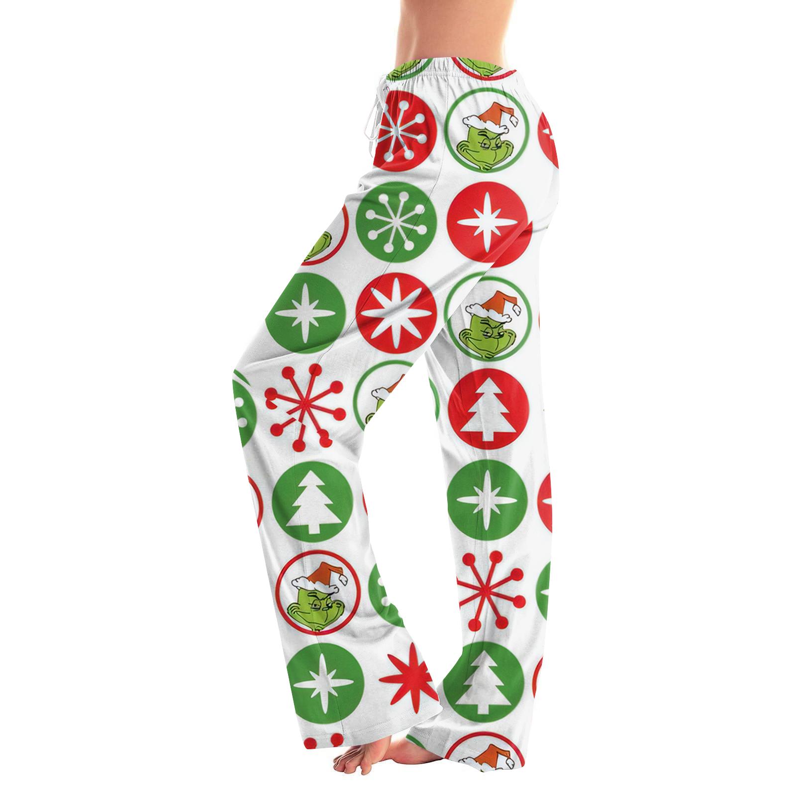 

Женские пижамные штаны, одежда для сна, повседневные брюки с эластичной резинкой на талии, удобные прямые свободные брюки для йоги L