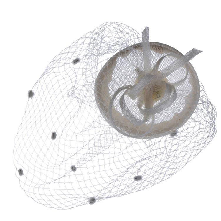 European Handmade Linen Mesh Gauze Hat Mysterious Veil Headdress Western Banquet Ladies Hat