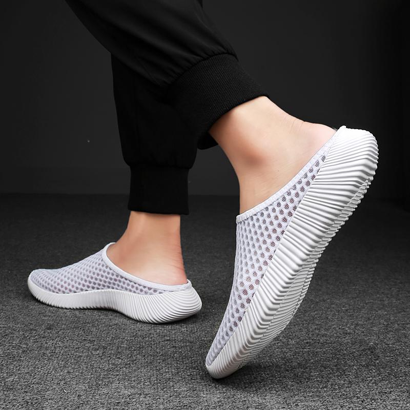 Summer Women's Shoes Half Slippers Slides Mesh Shoes Unisex Women Indoor Outdoor Fashion Lightweight Breathable Tennis