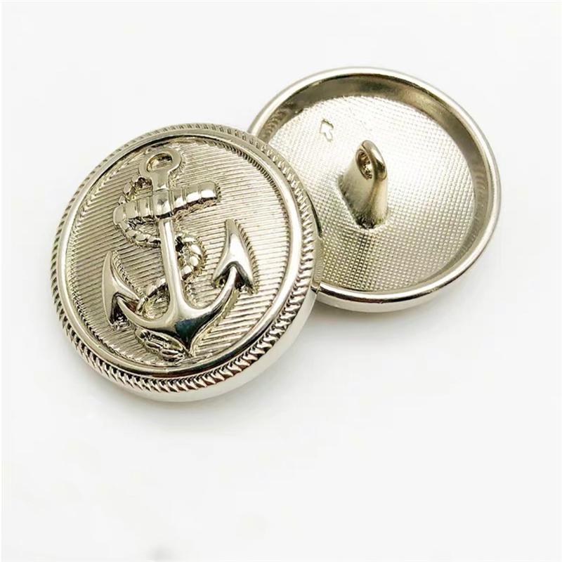 10 Pieces Of British Style Boat Anchor Metal Buttons, Versatile Fashion Coats, Windbreakers, Suits, Clothing Decoration Buttons