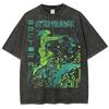 Fantasma na Concha (Ghost in the Shell) "SPECTRA" Placa de Circuito Cyberpunk Camiseta Preta Oversized Lavada Vintage | Fan de Anime Cyberpunk Clássico Unissex