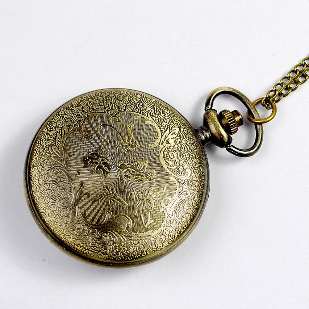 Vintage Emerald Stone Pocket Watch Gothic Fashion Retro Green Opal Pocket Watch