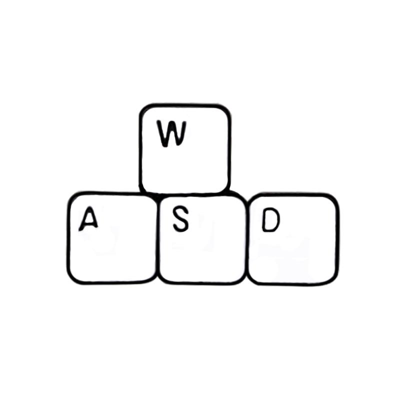 Computer Keyboard Brooch for Game Lover Game Control Keys WASD Enamel Pins Creative Badges Backpack Lapel Pin Icon Jewelry Gifts белый