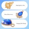 Cheriswelry 24Pcs Faceted Glass Teardrop Alloy Pendants Rhinestone Crystal Water Drop Dangle Charms 12 Colors 20x16x5mm for Necklace Bracelet Earring