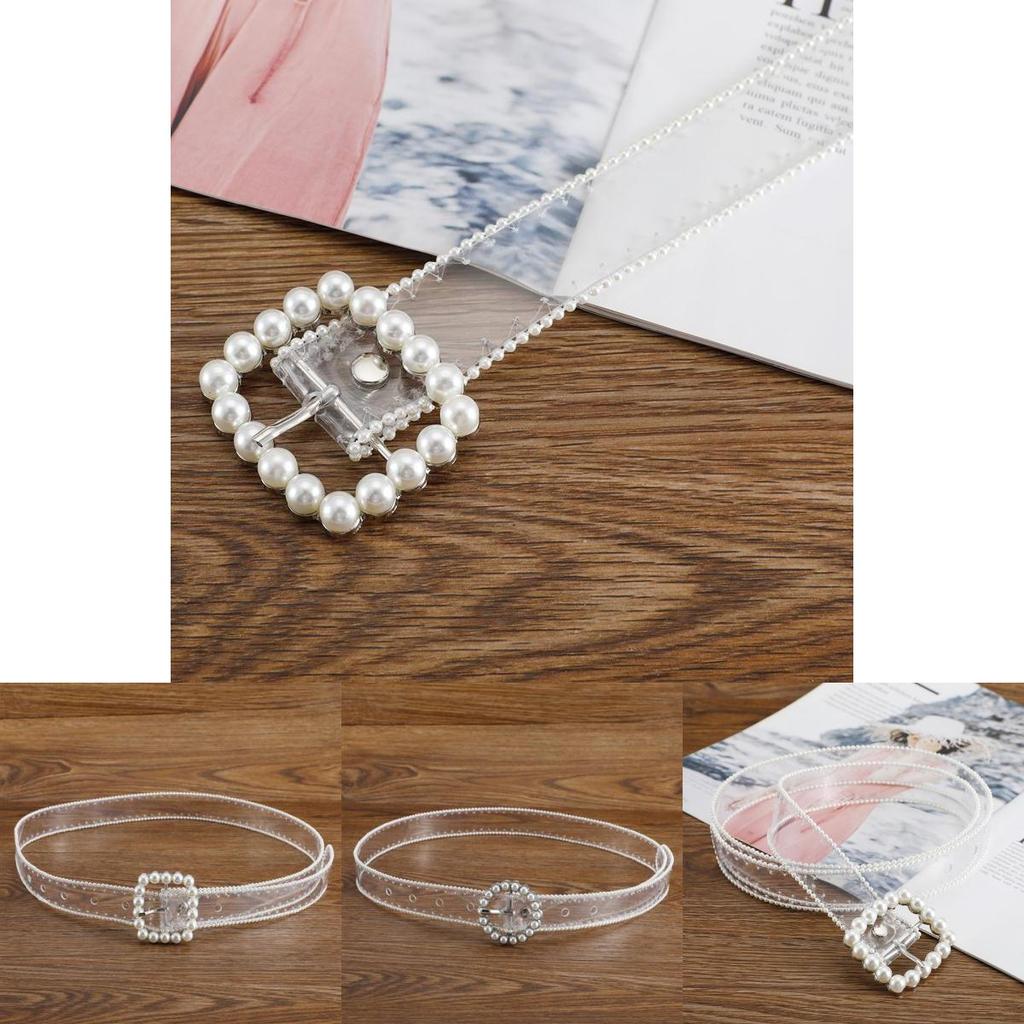 Pvc Decorative Elegant Waist Belt With Pearl Accents For Unique Fashion Statements