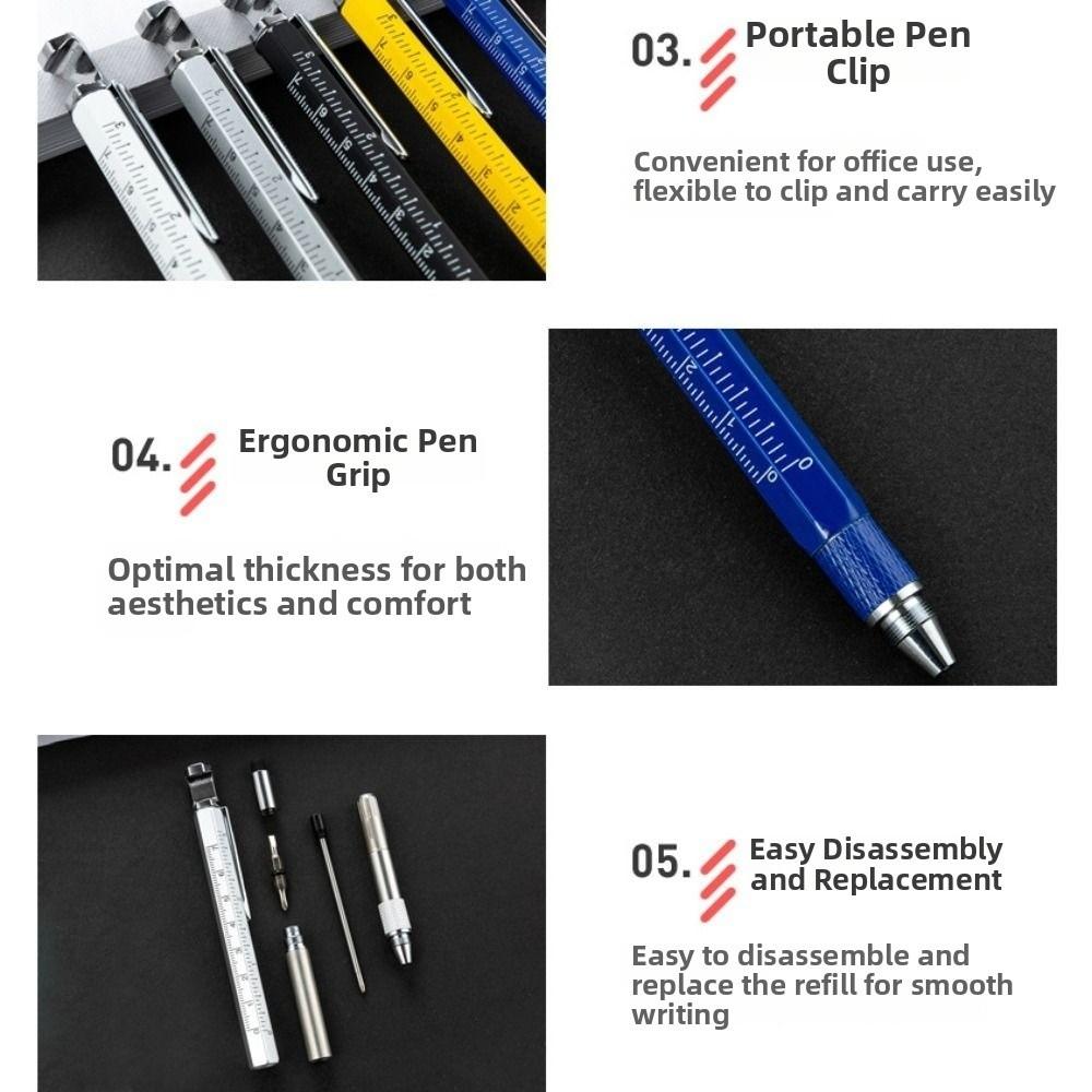 Detachable Ballpoint Pen Portable Measure Technical Ruler  Engineer Carpenter Work