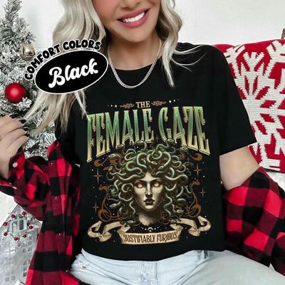 Women The FeUnisex Gaze Comfort Shirt AntiPatriarchy Medusa Unisex Top Vintage Dark Academia Bookish Literary Shirt Streetwear