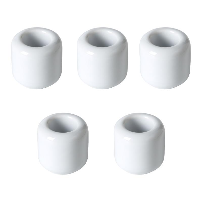 5PCS White Ceramic Candle Holders for Small Taper Candle, Smooth Candleholders Candle Base 1