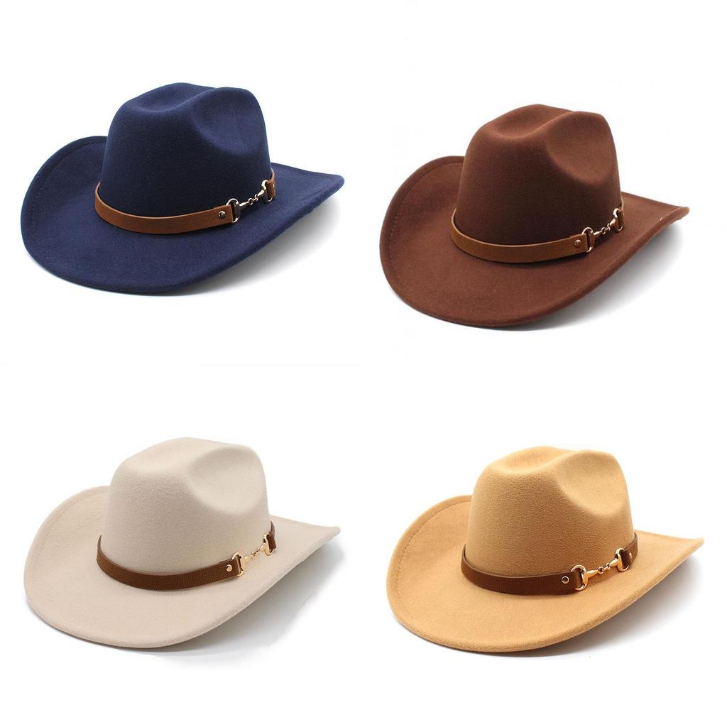 Traditional Tibetan Style Western Cowboy Hat With Wool Felt For Men And Women Summer Sun Protection