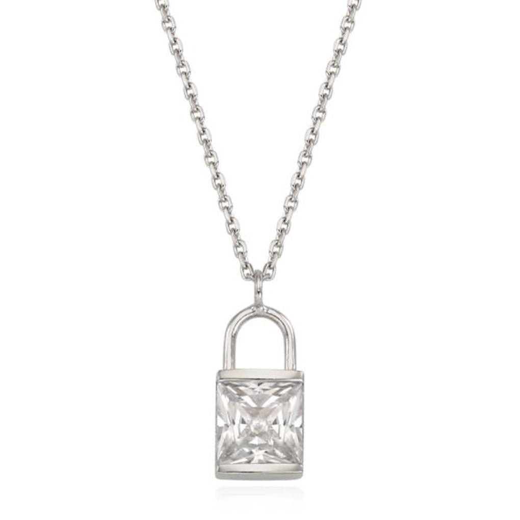 Twinkle Lock Silver Necklace OTN222805QWW