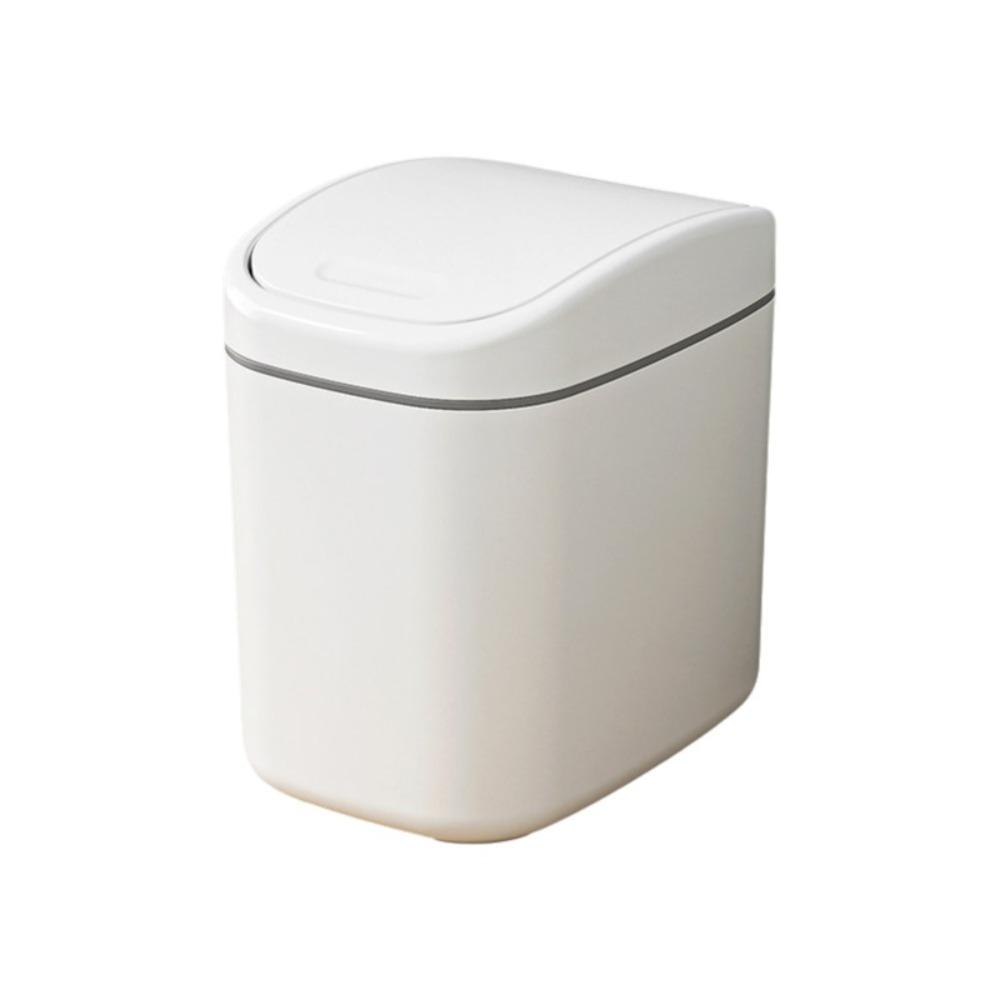 Sealed Design Mini Trash Can Swing Top Lid Plastic Dustbin Durable Small Garbage Can Desktop Use