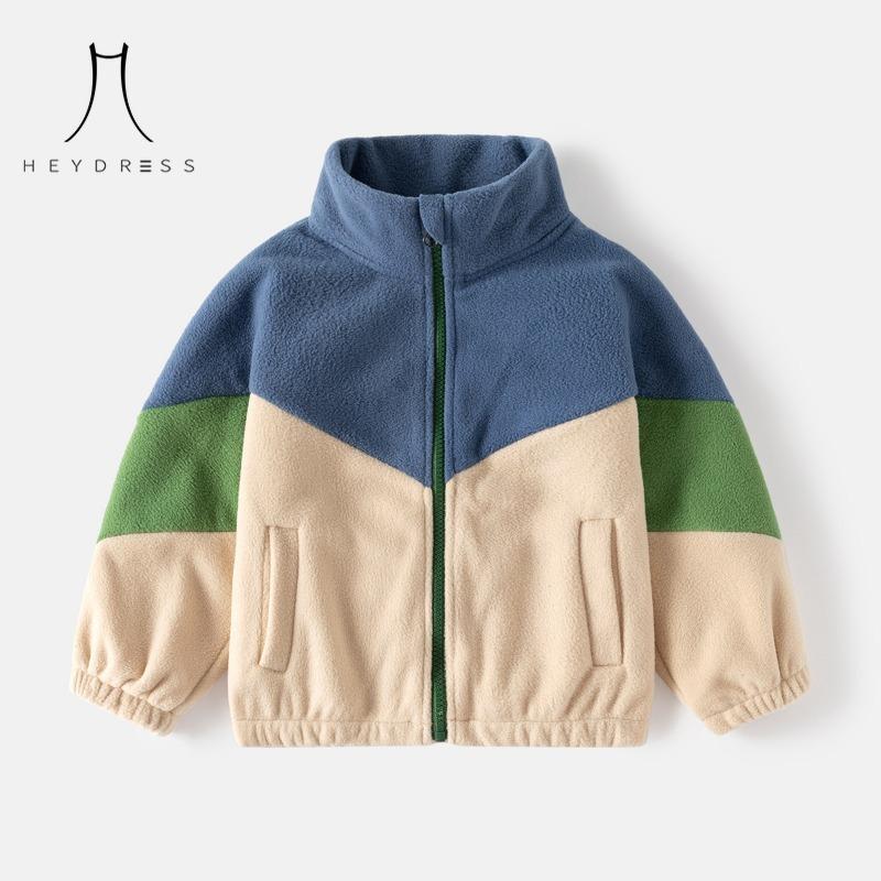 

Детская одежда, осеннее новое детское флисовое пальто, повседневный топ одинакового цвета для мальчиков и малышей 90