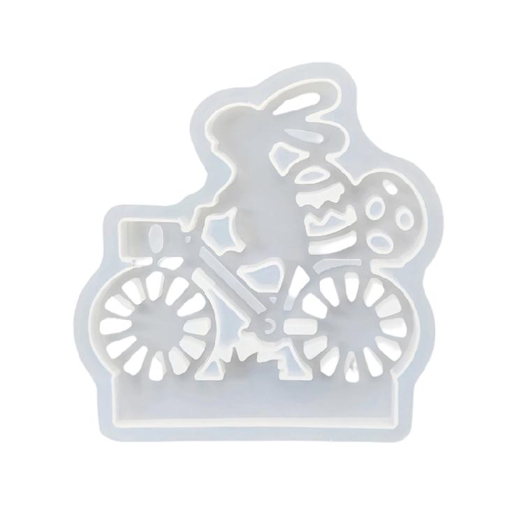Flower Rabbit Bike Shape Silicone Mold Easter Candle Stand Making Chocolate Casting For Crafts Table Centerpiece