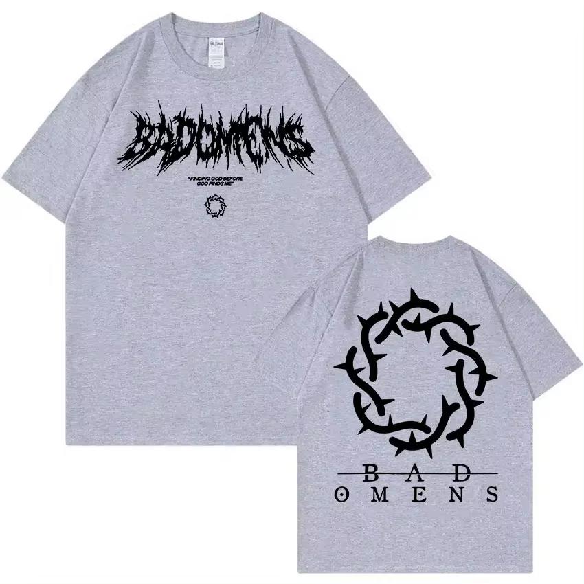 Bad Omens Band Logo Grafic T-shirt Bărbați Femei Casual Moda Supradimensionate Bumbac T-shirt Hip Hop Gothic Îmbrăcăminte T Shirt