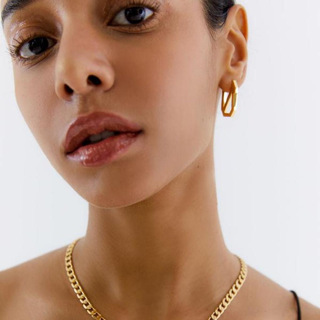 [POPTS] White Octagon One-Touch Earrings OTE122524EYW