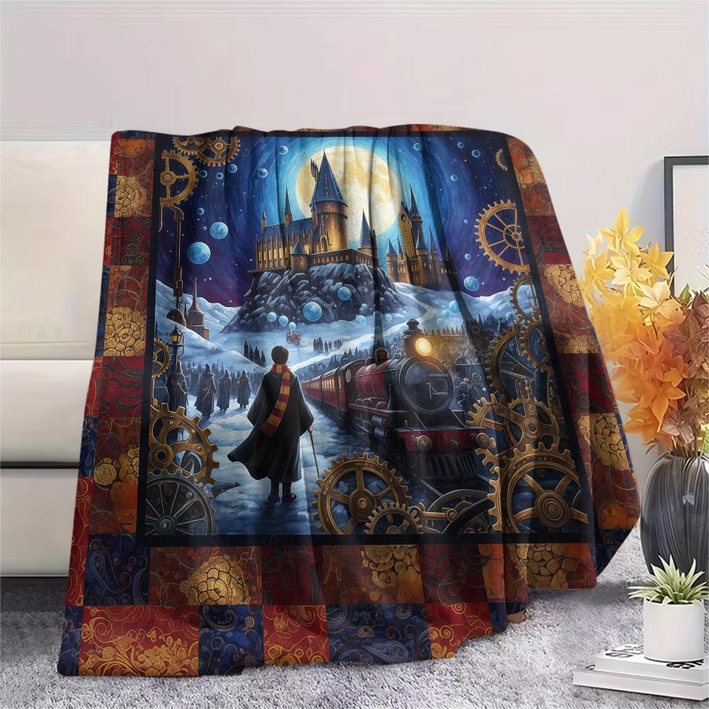 1 Peça Manta de Flanela com Estampa de Desenho Animado, Alta Qualidade Confortável para Todas as Estações, Decoração de Casa, Calor e Conforto, Perfeita para Presente de Natal Aniversário