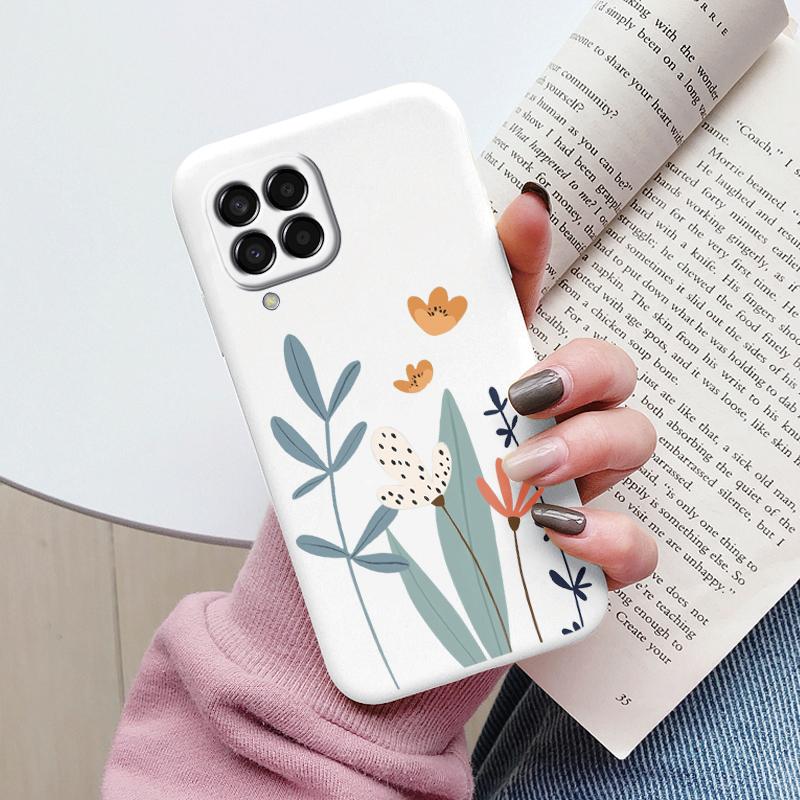 For Samsung Galaxy M33 M53 5G Case Cute Fashion Heart Flowers Soft Silicone Bumper Cover For Samsung M13 M15 M55 M35 Fundas TPU