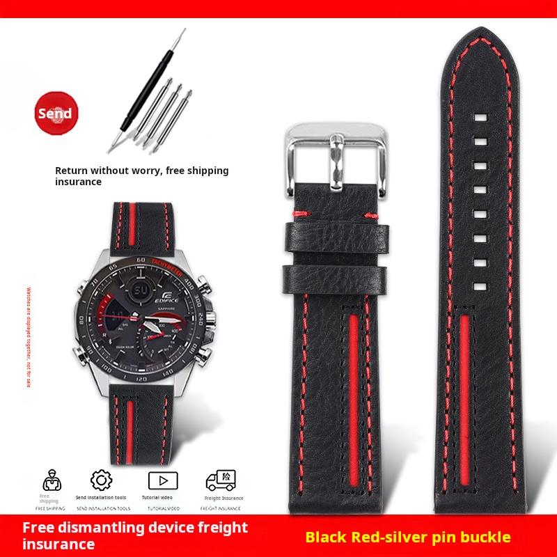 

Для Casio EDIFICE ECB-900YDB ECB-1000 EFR303/304/S510 EQB-50 Серия Ремешок для часов Натуральная кожа Коровья кожа Ремешок для часов 22 ММ Браслет 22mm
