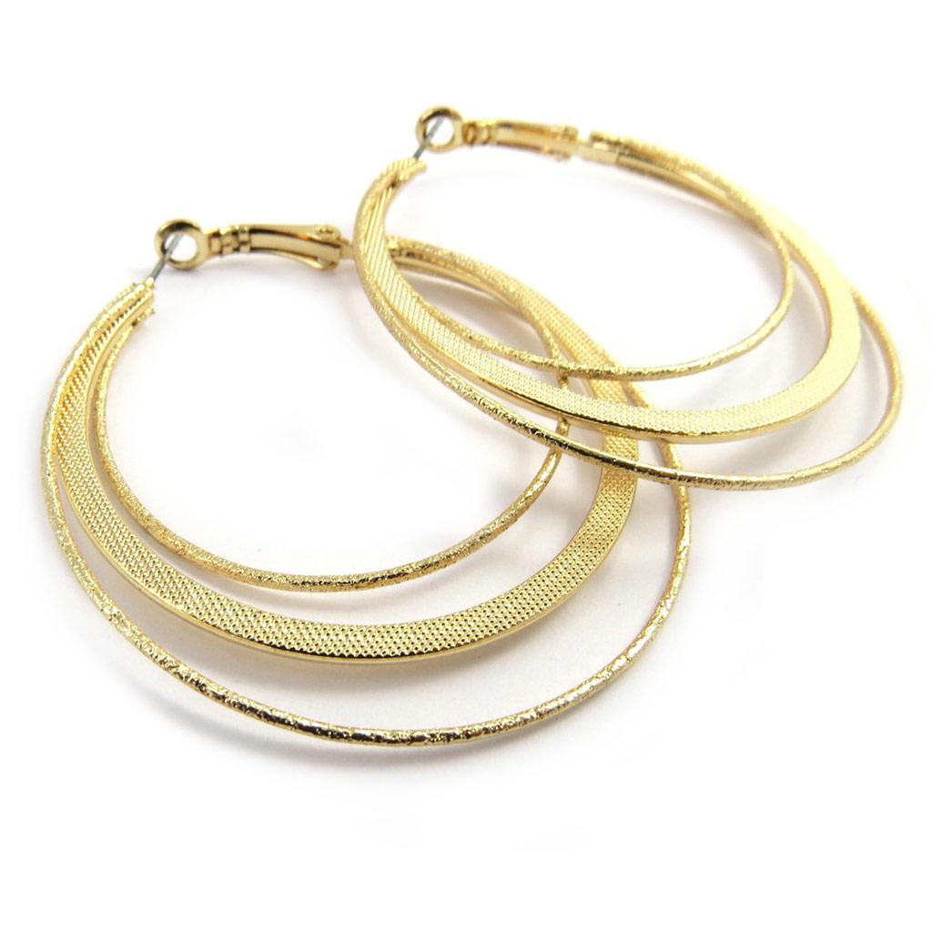 Les Trésors De Lily [L7622] - Gold 'Choreography' Hoop Earrings Ø 55 Mm