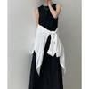 Women Summer Vintage Cotton and Linen Long Tank Dress Sleeveless Loose Waist Large Hem Round Collar Midi Sundress