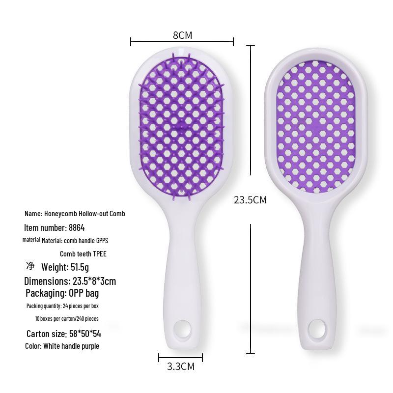Hollow Comb: Fluffy Anti-Tangle Hairdresser & Scalp Massager