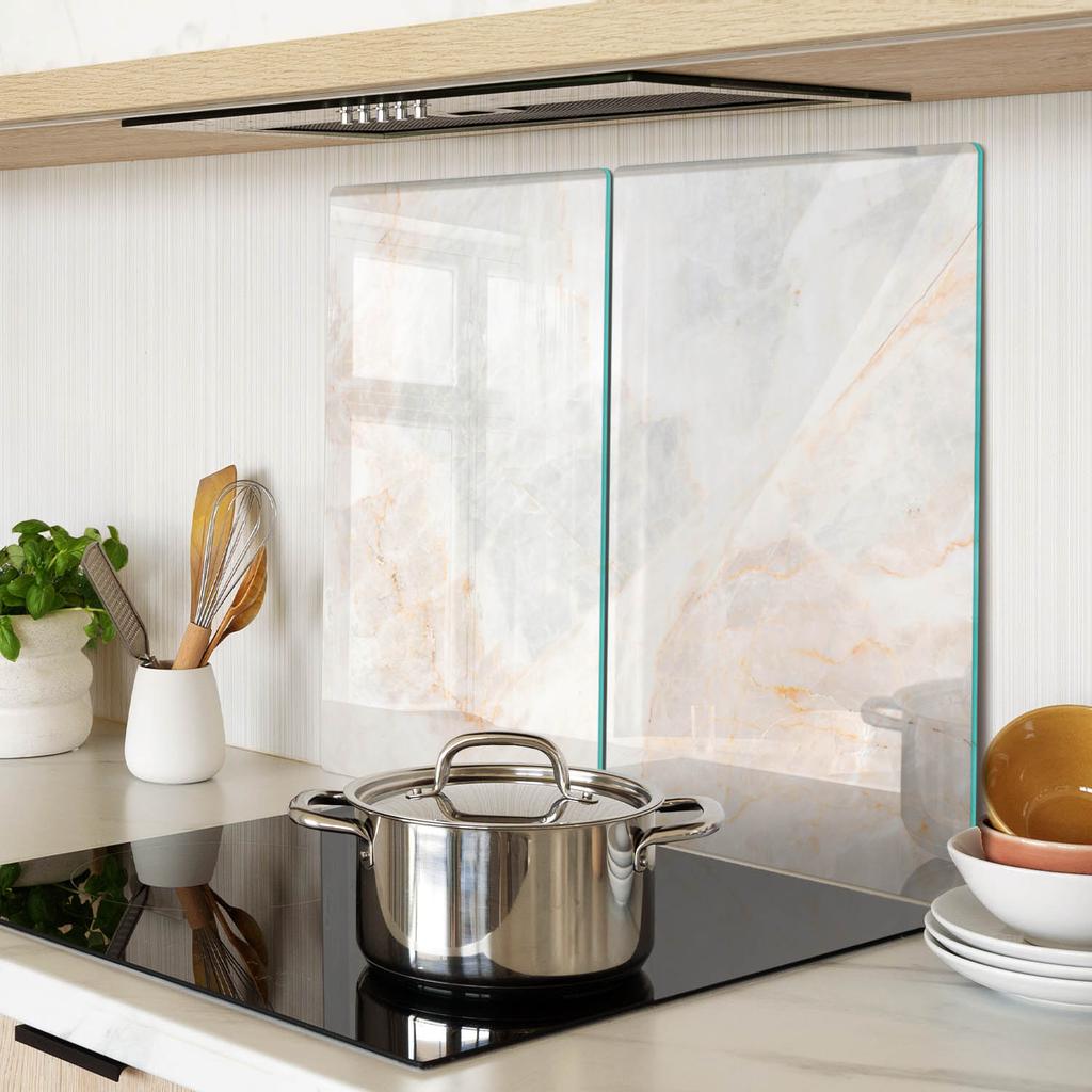 Kitchen Multifunctional Decorative Tempered Glass Boards Marble 2X30X52 Cm
