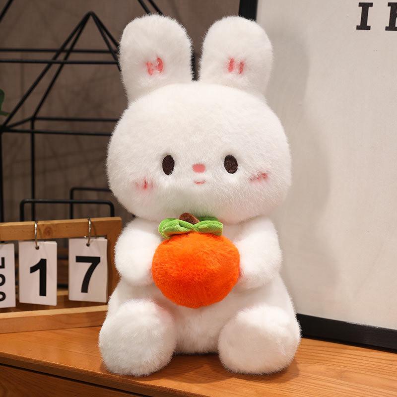 Cute Rabbit Plush Doll With Embracing Persimmon Decorations For Gift Kids