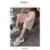 Casual Loose Elastic Waist Solid Thin Cropped Wide Leg Pants For Women