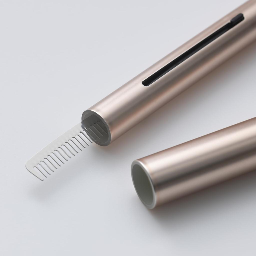 Kai Corporation Mini Maru Mascara Mini Metal Comb with Compact and KQ2212 Comb, Size, Slide-Out Cap, Portable,