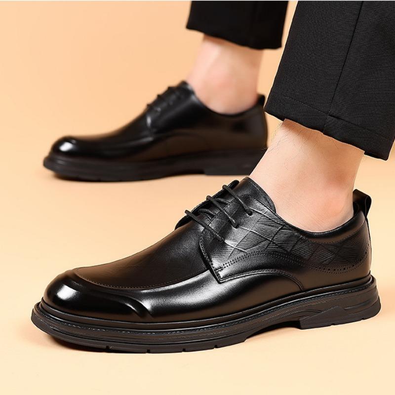 Fashion British Leather Business Men's Dress Shoes Spring Autumn Soft-soled Man Designer Casual Shoes Fashion Increase Men Wedding Shoe