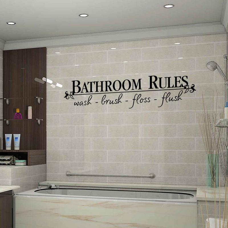 English Rumor Wall Stickers Bathroom Rules Bathroom Creative Decorative Stickers
