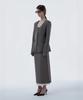 Mausolleum Contrast Layered Slim Line Long Skirt - Ash Brown