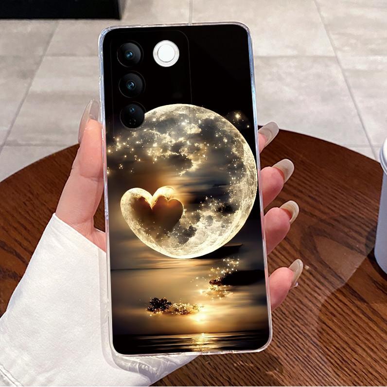 Case For Vivo V25e LATAM V27e V27 V 27 Pro 5G Casing Cute Love Heart Rabbit Funny Cover Clear TPU Silicone Soft Shell Phone Case