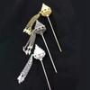Leaf Ancient Hanfu Headwear Tassels Hairpin Metal Hair Sticks Thai Headdress Ancient Style Headwear